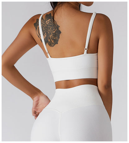 Beautiful Back Sports Underwear Gather Yoga Bra Running Fitness Top European And American Sling Yoga Clothes For Women