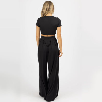 Leisure Wear Tshirt With Pants Comfortable Material Home Wear Sest For Women