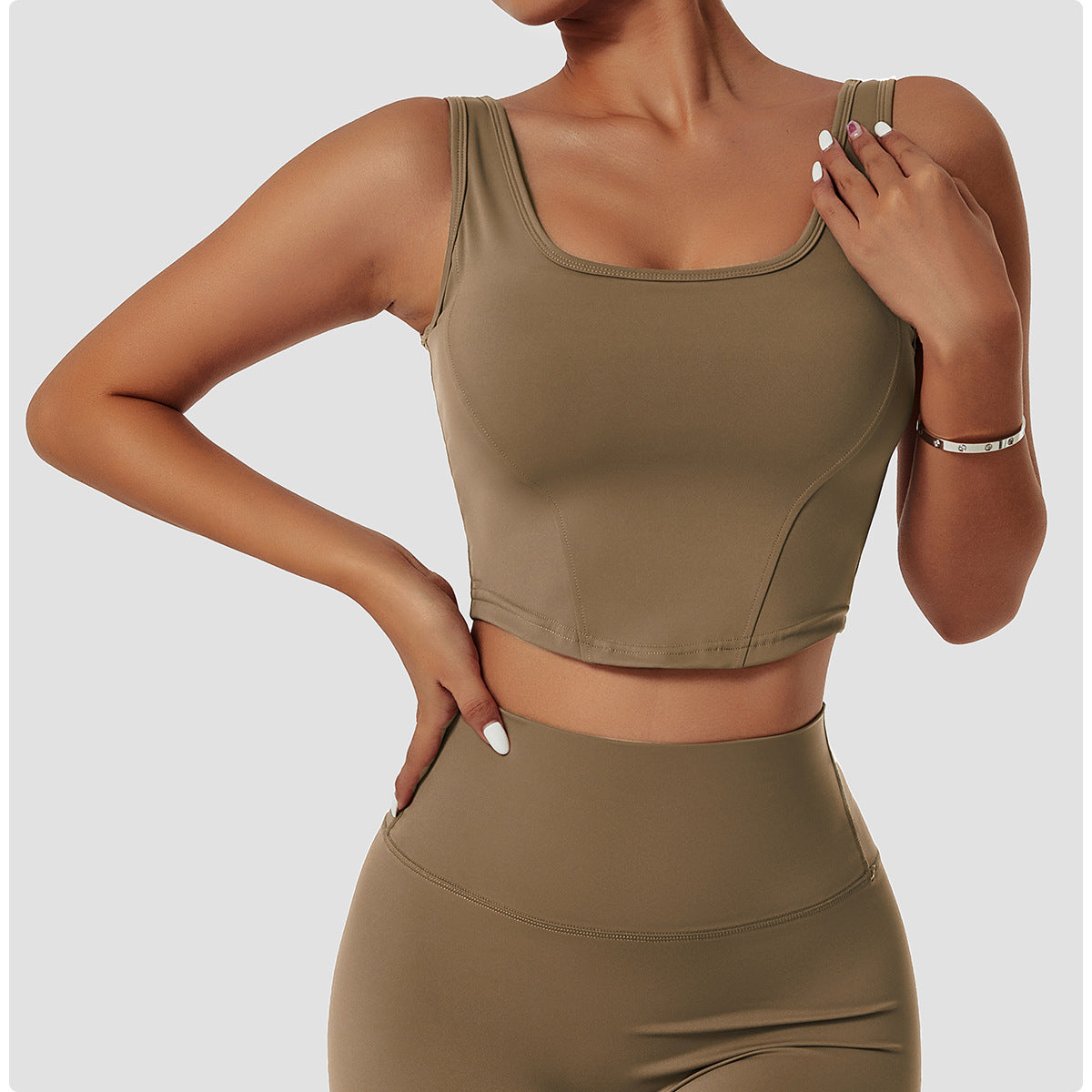 Recycle Material Gym Wear Aactive Wear Seamless Yoga Crop Top Basic Style For Women