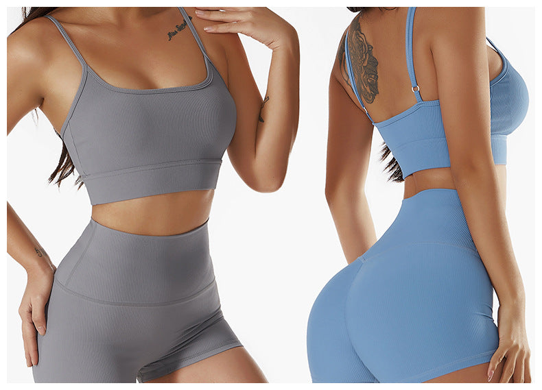 Beautiful Back Sports Underwear Gather Yoga Bra Running Fitness Top European And American Sling Yoga Clothes For Women