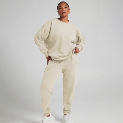 Solid Color Sweat Shirt Oversized Style Casual Leisure Sweatshirt For Women