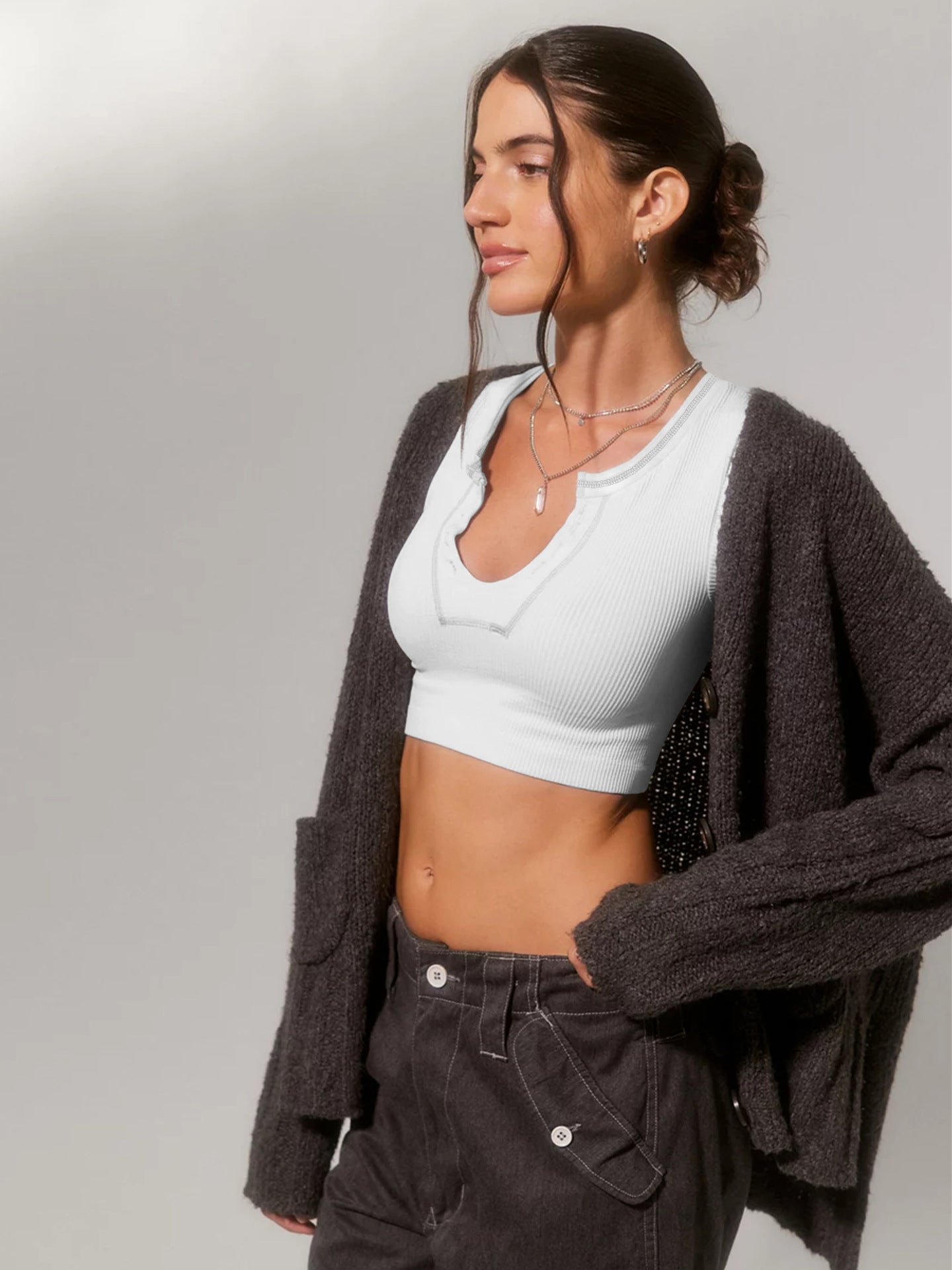 Sexy Low Cut Crop Top Tshirt High Quality For Women