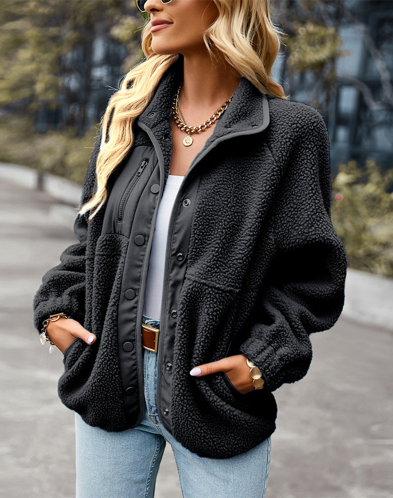 Casual Jacket Sherpa Fleece Style New Design For Women