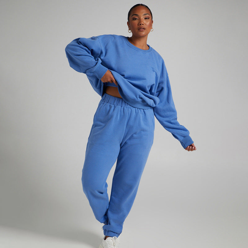 Solid Color Sweat Shirt Oversized Style Casual Leisure Sweatshirt For Women