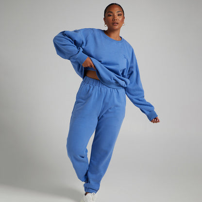 Solid Color Sweat Shirt Oversized Style Casual Leisure Sweatshirt For Women