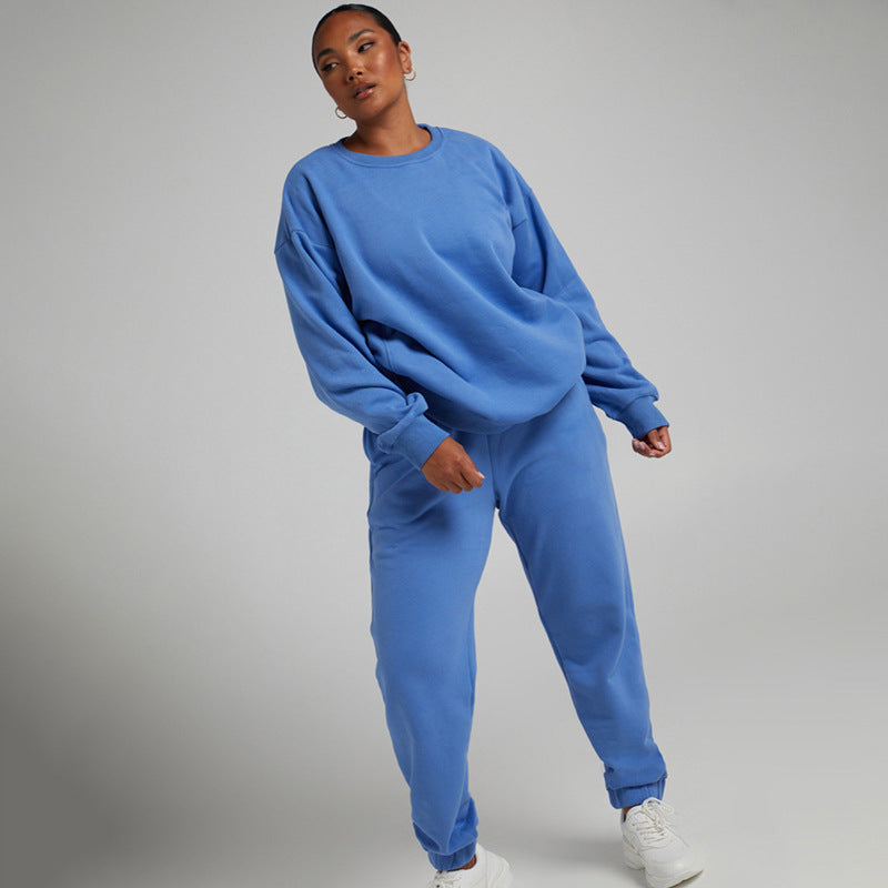 Solid Color Sweat Shirt Oversized Style Casual Leisure Sweatshirt For Women