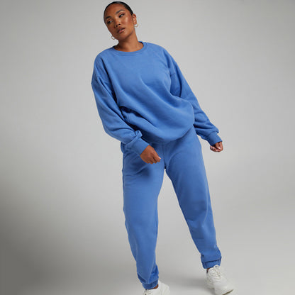 Solid Color Sweat Shirt Oversized Style Casual Leisure Sweatshirt For Women