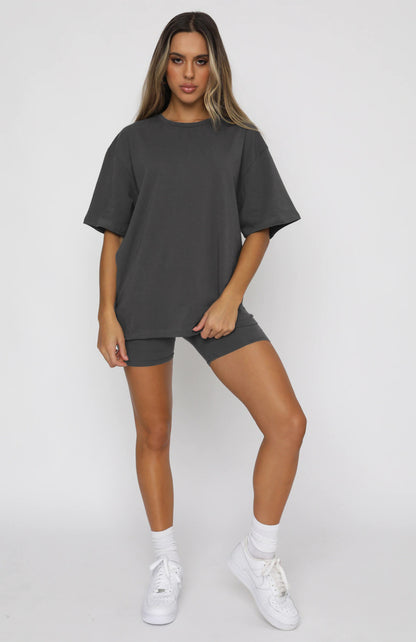 Tshirt Top With Short High Quality Comfortable Stretch Material Sets For Women