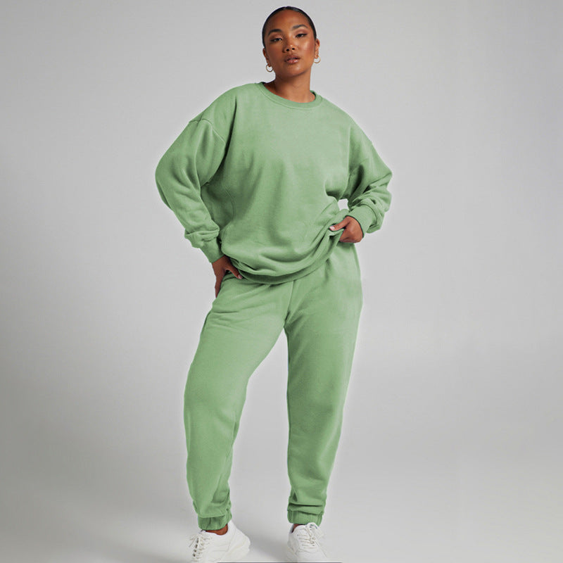 Solid Color Sweat Shirt Oversized Style Casual Leisure Sweatshirt For Women