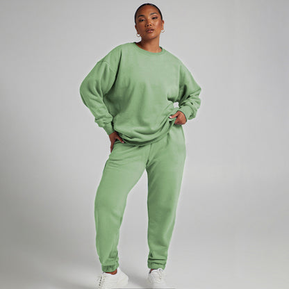 Solid Color Sweat Shirt Oversized Style Casual Leisure Sweatshirt For Women