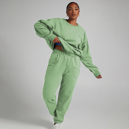 Solid Color Sweat Shirt Oversized Style Casual Leisure Sweatshirt For Women