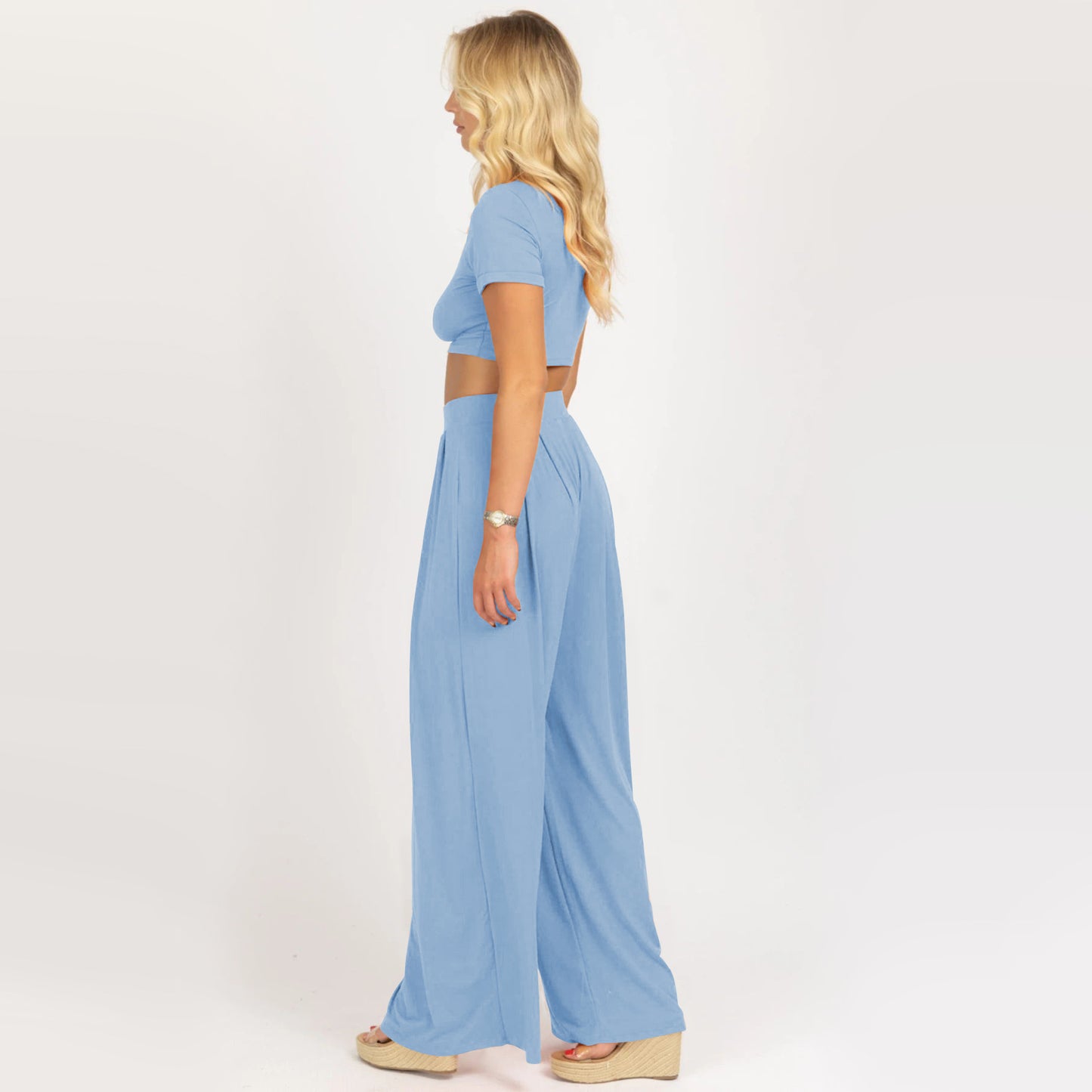 Leisure Wear Tshirt With Pants Comfortable Material Home Wear Sest For Women