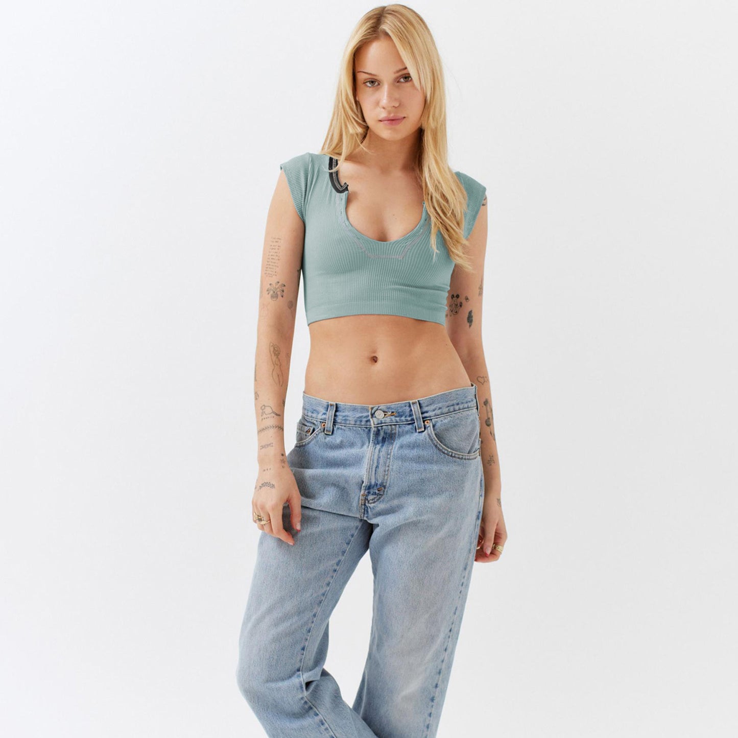 Sexy Low Cut Crop Top Tshirt High Quality For Women