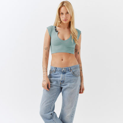 Sexy Low Cut Crop Top Tshirt High Quality For Women