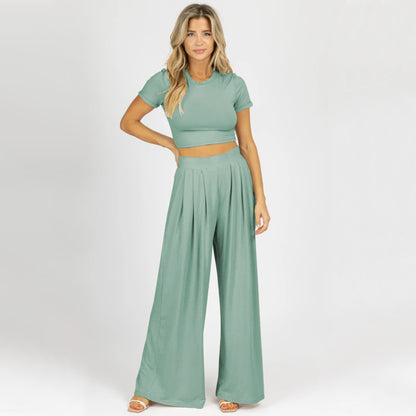 Leisure Wear Tshirt With Pants Comfortable Material Home Wear Sest For Women