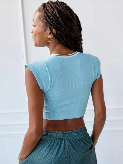 Sexy Low Cut Crop Top Tshirt High Quality For Women