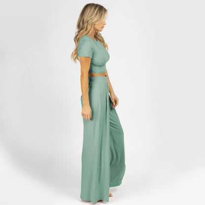 Leisure Wear Tshirt With Pants Comfortable Material Home Wear Sest For Women