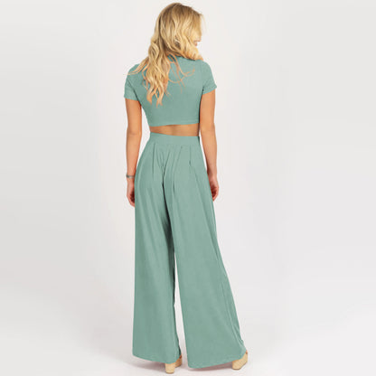 Leisure Wear Tshirt With Pants Comfortable Material Home Wear Sest For Women