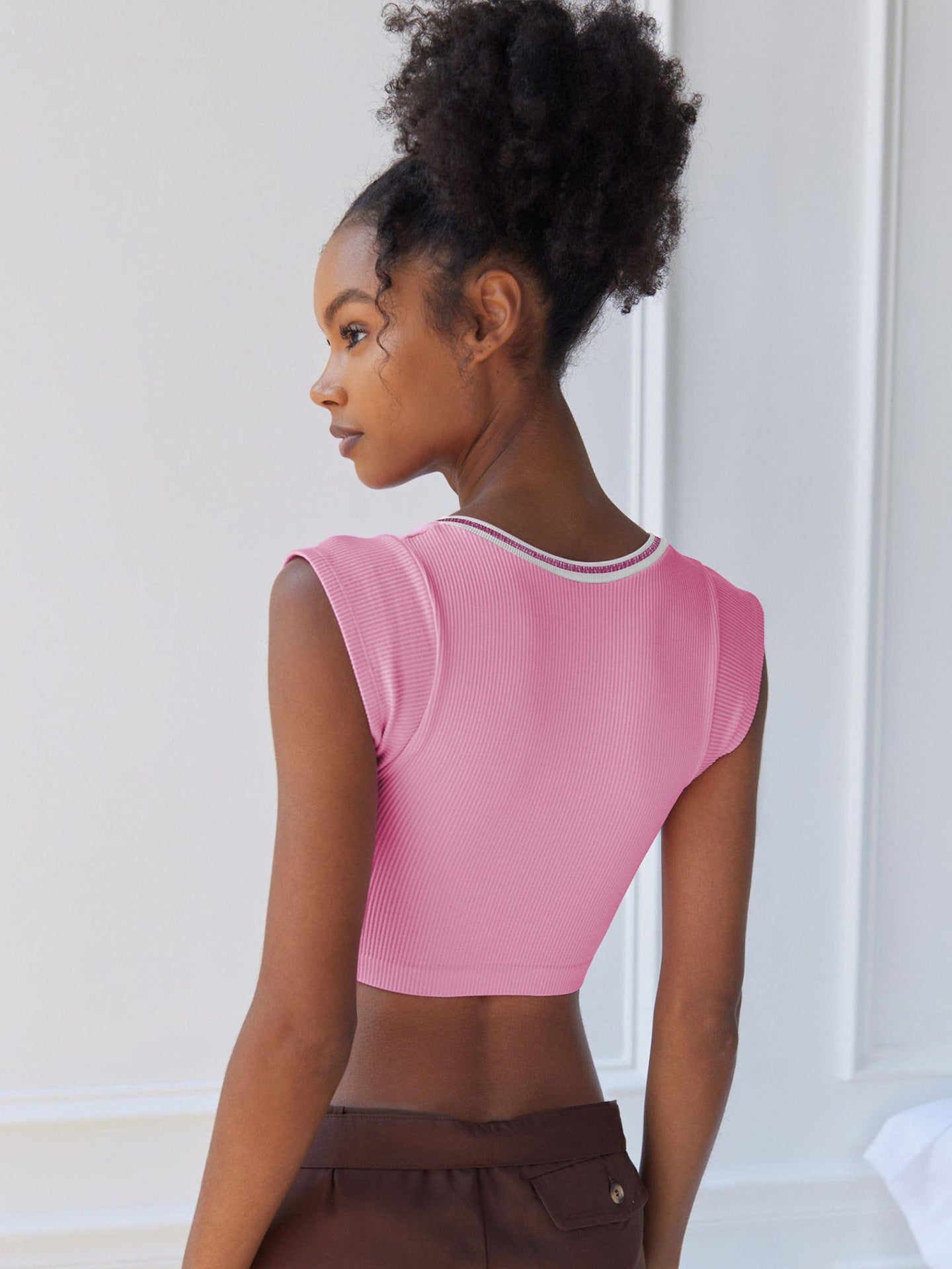 Sexy Low Cut Crop Top Tshirt High Quality For Women