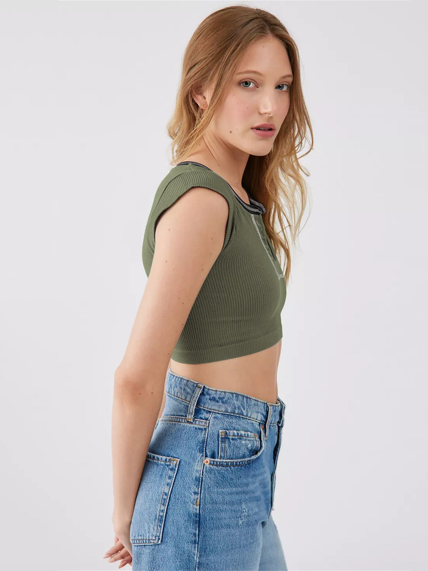 Sexy Low Cut Crop Top Tshirt High Quality For Women